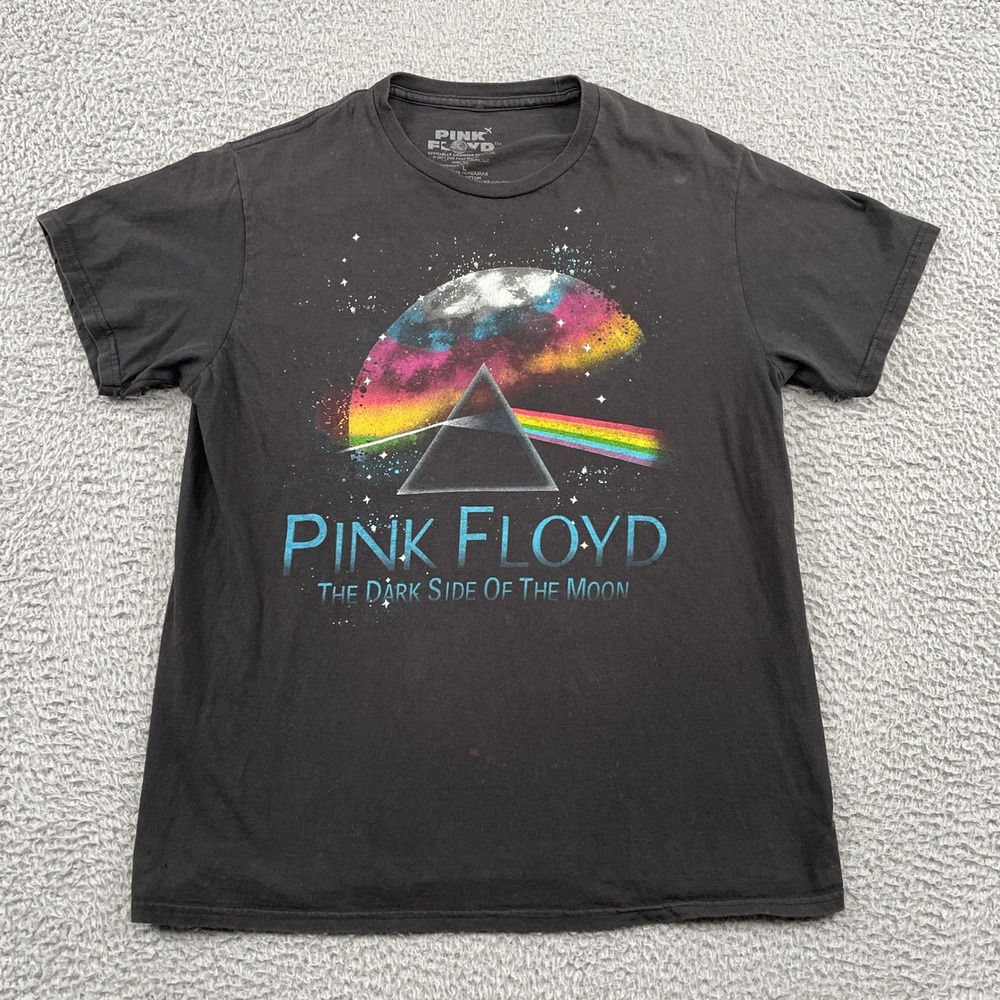 Pink Floyd Dark Side Of The Moon T-Shirt Mens L Black Graphic‎ Band Tee Cotton